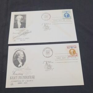 2- 1961 Ignacy Jan Paderewski Commemorative First Day Issue Envelopes Liberty